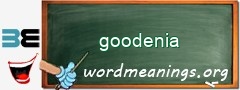 WordMeaning blackboard for goodenia